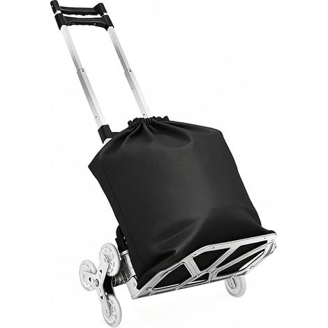 Diable pliable en aluminium - Monte-escalier professionnel - Charge maximale : 75 kg - Diable de transport pour le transport de marchandises dans les entrepôts, les aéroports et les centres (1/5)