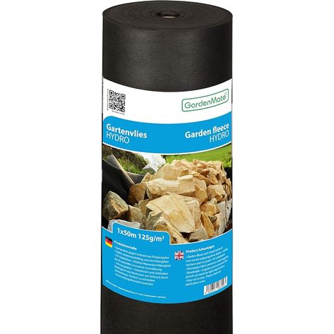 1m x 50m Rouleau Toile Anti-Mauvaises Herbes Hydro Non tissé 125g/m2 (1/5)