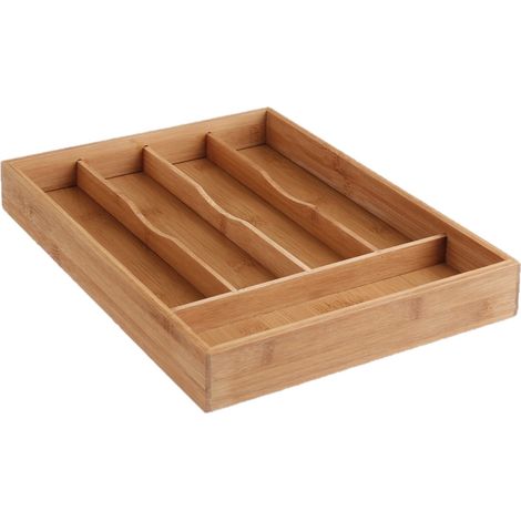 Range couvert en bambou 34 x 25 cm – Tiroir organisé – Écologique et durable – Pour cuisine moderne – Secret De Gourmet