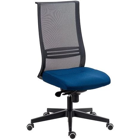 Chaise de bureau August - dossier maille - mécanisme synchrone - bleu - Maxiburo (1/5)