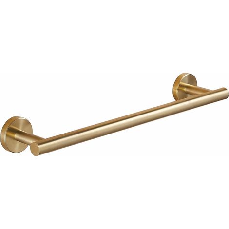 Porte-serviettes mural 30 cm acier inoxydable SUS 304 finition doré brossé pour salle de bain (1/5)