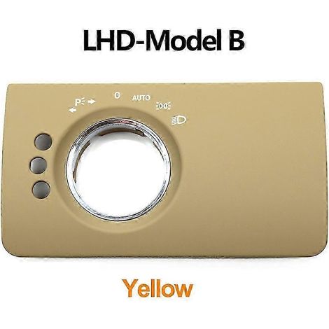 (Modèle B jaune conduite à gauche) Cache de panneau de commande des phares pour tableau de bord intérieur de voiture Mercedes Benz ML GL W164 X164 2005-2011 1645450304 (1/5)