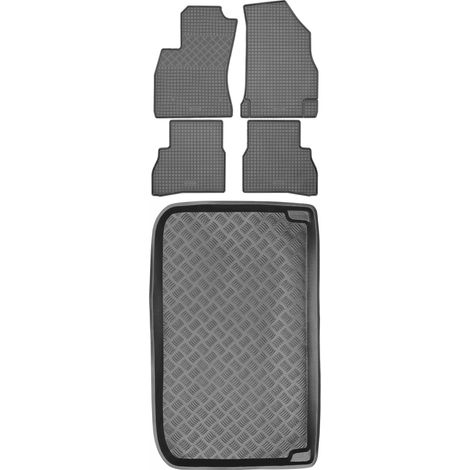 Set di tappetini in gomma per auto e tappetino per bagagliaio per Opel Corsa D Hatchback dal 2006 al 2014.