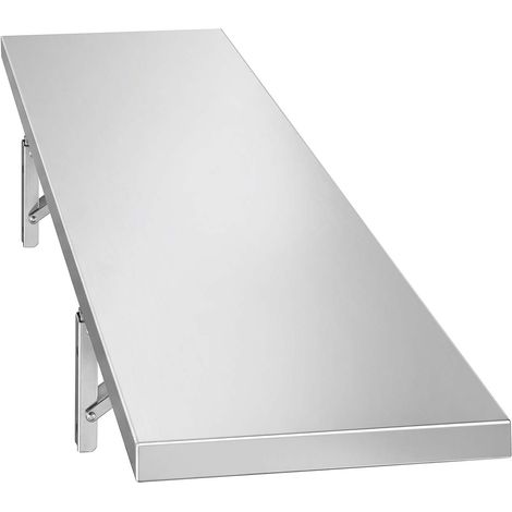 Mophorn Estantería de Cocina de Acero Inoxidable, Montaje en Pared, Plegable, Resistente, Capacidad de 136 kg, con Soportes, para Restaurantes, Cocinas, Garajes, 121,9 x 30,5 cm (1/5)