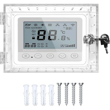 Boîte de verrouillage thermostat avec clé couvercle – protection anti-altération 20x12x5 7cm acrylique transparent (1/5)