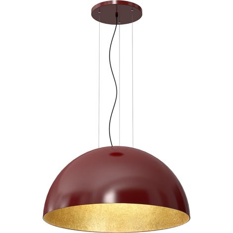 Lampada a sospensione Compo Ø80 bordeaux interno oro E27