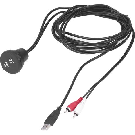 Kit de câble USB 3.0 mâle vers femelle, 2 RCA vers jack 3,5 mm femelle, montage encastré 1,8 m, pour tableaux de bord moto et auto (1/5)