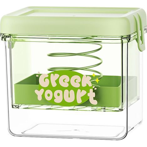 Passoire à Yaourt Grec, yaourtières avec Filtre en Acier Inoxydable – Machine à Lait de Noix rectangulaire Verte pour préparer du Lait Grec, du Fromage et des Noix épais. (1/4)