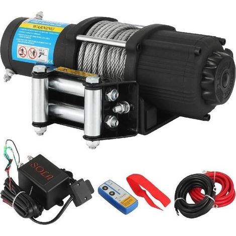 Treuil Électrique 12V, 4000lbs, Avec Câble D'acier, Commande Sans Fil, for Camion Hors Route, 4x4 Et 43 Pieds (1/5)
