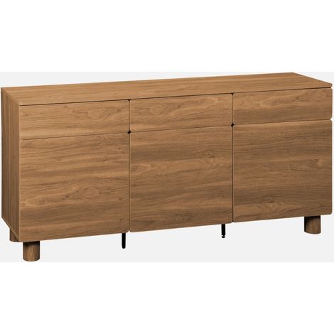 Aparador efecto madera con 3 cajones y 3 puertas, 160cm (1/5)