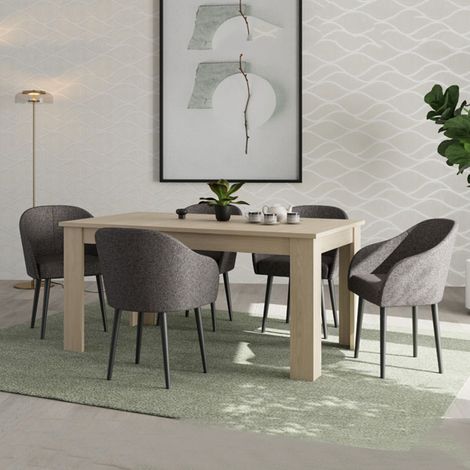Rechteckiger Esstisch Rifred, 8 Plätze, Eiche, 160x90x77h cm, Braun (1/5)