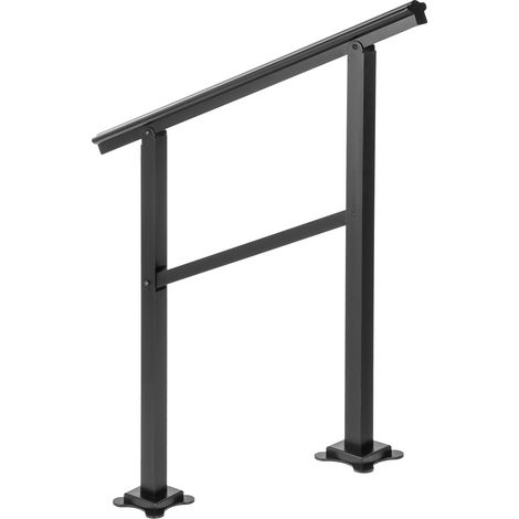 Mophorn Outdoor Handlauf 165LBS Last Aluminium Treppe Handlauf 36 x 35“ Geländer für Outdoor-Treppen Transitional Bereich 0 bis 50° Passt 2-3 Schritte mit Schraube Kit