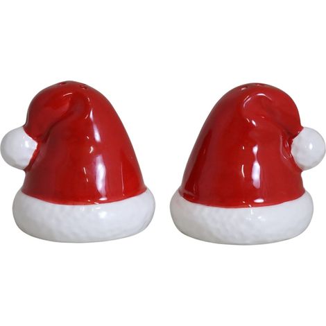 Juego de especias navideño, salero, pimentero, gorro de Papá Noel