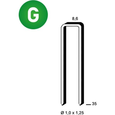 10 000 Agrafes H-35 - Galvanisées - 8.6x35x1x1.25 mm - D-Work