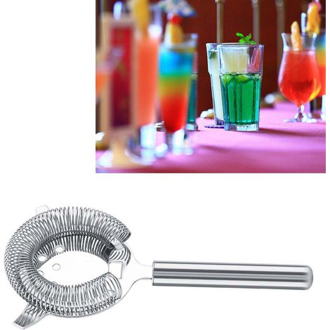 Filtre à cocktails en acier inoxydable, outil de filtration pour bars et restaurants, 19,7 x 10,4 cm (1/5)
