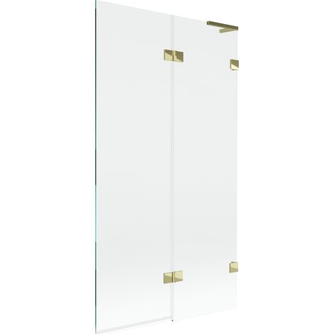 Mexen Lunar L Badewannenfaltwand, 2-teilig, rechts, 100 x 150 cm, transparent, gold - 897L-100-100-50-00-P (1/5)