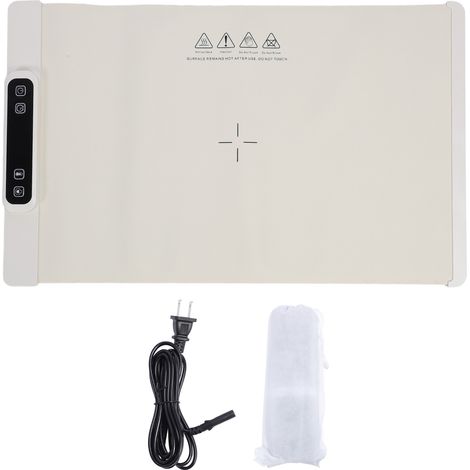 Tapis de Maintien au Chaud en Silicone, Plaque Chauffante Pliable pour Aliments avec 3 Niveaux de Température, Idéal Pour Fêtes et Usage Quotidien, Blanc-KZQ (1/5)