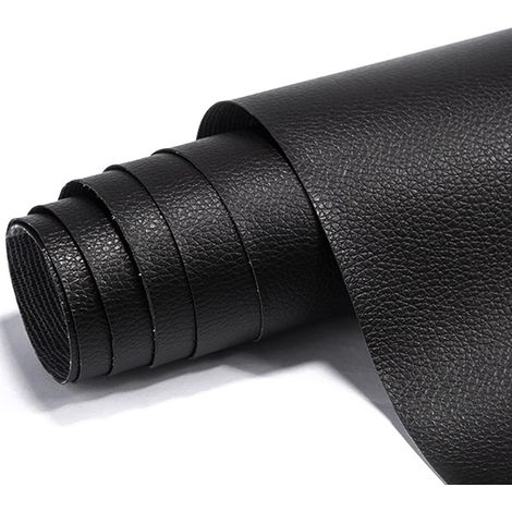 Lederreparaturflicken, 1 Rolle selbstklebender PU-Lederreparaturflicken, Erste-Hilfe-Set für Autositze, Sofas, Möbel, Jacken, Handtaschen, 50 x 137 cm, Schwarz