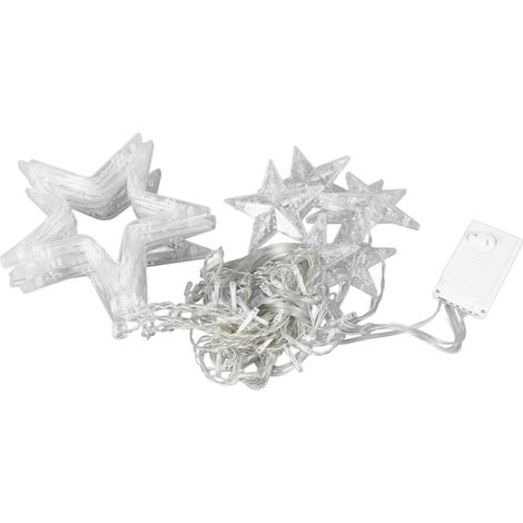 Guirlande lumineuse étoiles 2,5m LED ambiance romantique 6 grandes étoiles 6 petites étoiles rideau lumineux US 110V (1/5)