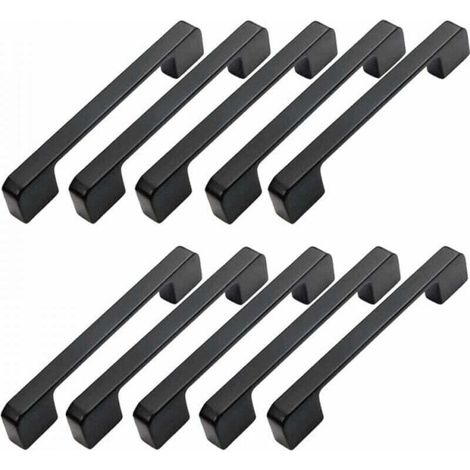 10pcs Poignée Meuble Entraxe 128mm-Poignée Porte Cuisine Noire Poignee Barre Meuble Poignee De Cuisine Noire 128mm (1/4)