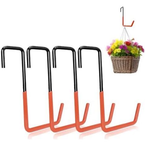 grands crochets en S, crochets de garage, supports à vélos (sans perçage), crochets métalliques robustes pour suspendre aux poutres du plafond, pour suspendre vélos, outils de jardin, jardinières susp (1/5)