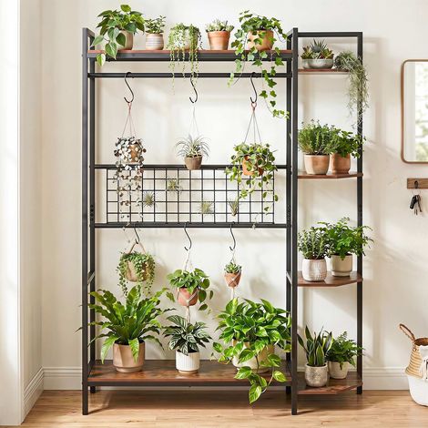 Multi-Tier Plant Stand with Trellis & Metal Frame (1/4)