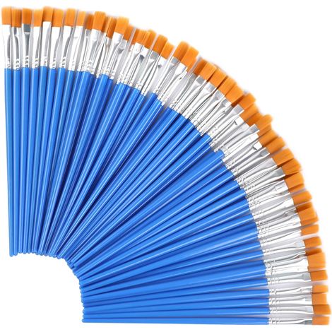 Brosse À Peinture Plate - 60 Pièces Largeur De Soies 7 mm Longueur Totale 175 mm Pour Détail Et Peinture Artistique (1/5)