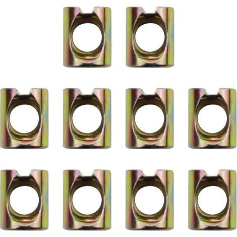 Lot d’écrous cylindriques M6 × 10 mm – 10 pièces, filetage métrique, écrous fendus et chevilles croisées pour lits superposés, meubles et chaises (1/5)