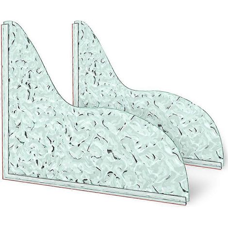 Lot de 2 protections d'angle de douche, protection anti-éclaboussures épaisse pour baignoire avec adhésif, finition cristal brillante (1/5)