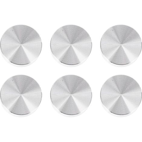 Lot de 6 disques ronds en aluminium pour table basse, adaptateurs pour plateaux en verre et patins en aluminium.-3.00X3.00X0.80CM-Silver