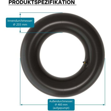 Chambre à air 18x8.50-8 pour pneu de tracteur à pelouse, lot de 2 pièces avec valve coudée, capacité de charge maximale 370 kg, compatible pour tracteurs de jardin et tondeuses autoportées (1/5)