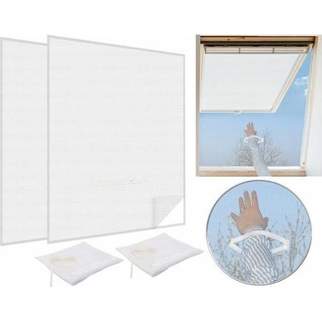 Moustiquaire - INFACTORY - Blanc - Ajustable - Fenêtre de toit - 180 x 150 cm (1/4)