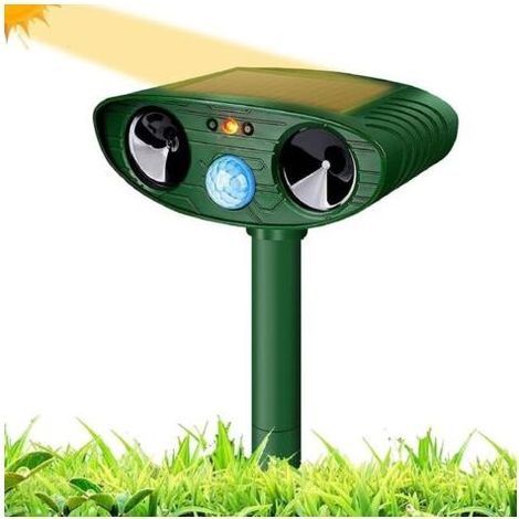 Répulsif Ultrason Anti Rongeurs avec Détecteur de Mouvement, Étanche Repulsif Chat Exterieur pour Anti Chats Chiens Souris Ratons Animaux de Jardin (1/5)
