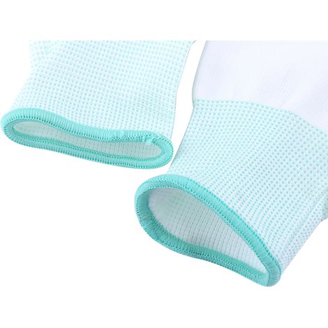 Gants antistatiques en polyuréthane (PU) avec paume enduite de nylon à 13 aiguilles, emballés individuellement.