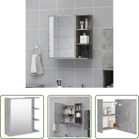Spiegelschrank Holz - Bad-Spiegelschrank Betongrau 62,5x20,5x64 cm Holzwerkstoff (1/5)