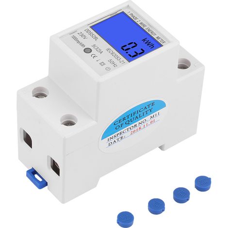 Contatore di energia monofase 230V 5-32A 50Hz Watt kWh per montaggio su guida DIN