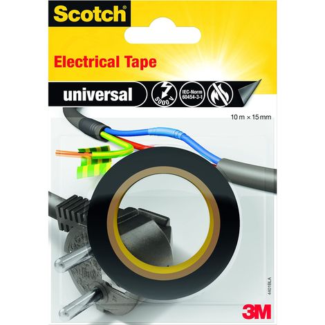 ScotchBlue Nastro Isolante PVC Nero 15mm x 10m per Materiali Elettrici