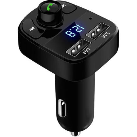 BUNTHAUS PA Récepteur et émetteur Bluetooth pour voiture X8, lecteur MP3 multifonction, double écran de chargement USB (1/4)