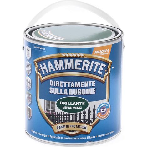 Hammerite Direttamente Sulla Ruggine Brillante Verde Medio 2.5 L (1/4)