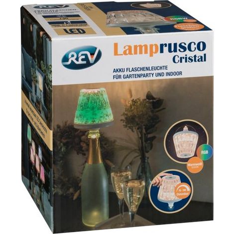 REV LED Flaschenleuchte mit Akku Lamprusco Cristal RGBW