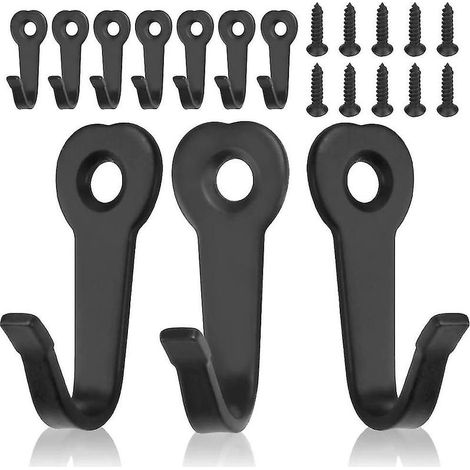 Lot de 10 crochets pour vêtements, cintre simple avec 10 vis, crochets muraux en acier inoxydable, cintre simple rétro SXQ