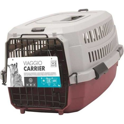 m-pets Viaggio Carrier S Transportbox Bordeaux und Grau