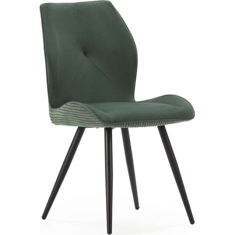 Pack de 2 sillas modelo Adara tapizado textil verde, 91cm(alto) 46cm(ancho) 62cm(largo) (1/5)