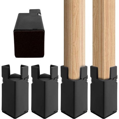 4pcs Pieds pour meubles, surélevateur de lit,surélevateur de chaise, surélevateur de canapé pour diamètre carré/rond 22-42 mm pour pied de chaise (1/5)