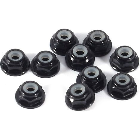 10 pièces M2 Nylon insérer auto-verrouillage aluminium écrous hexagonaux écrou de blocage noir