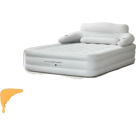 Matelas de sommeil, coussin d'air épaissi, pompe intégrée, Gris clair (1/2)