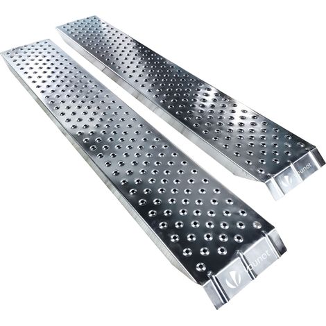 VOUNOT Set de 2 Rampas de Carga de Acero Galvanizado, Capacidad de 400kg, 135 x 23 cm