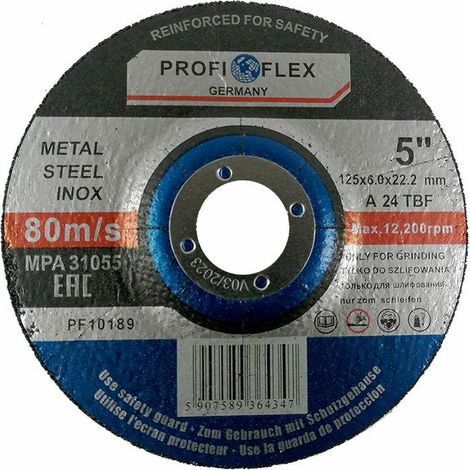 Disco da molatura Profi Flex pf10189 125 mm 6 mm 5 pezzi (1/3)