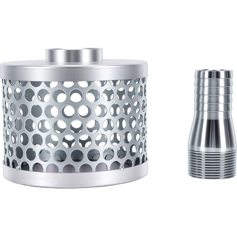 Crépine d'aspiration à trou rond, panier en acier au carbone de 1 à 1/4 pouces, filtre à eau pour pompe (1/5)