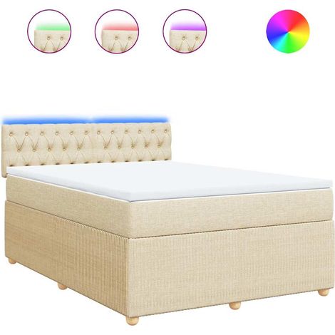 Maison Exclusive - Boxspringbett mit Matratze Creme 140x190 cm St